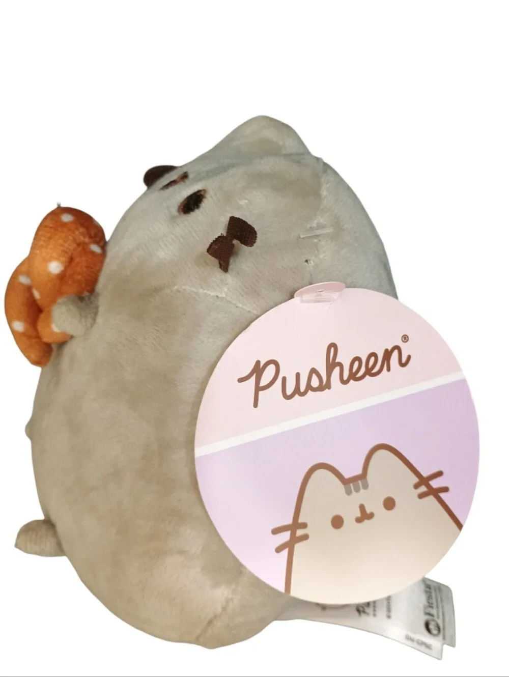 Pusheen Beige Plush with Orange Pretzel Accessory